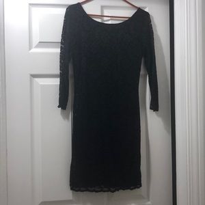 Black lace, 3/4 sleeve dress